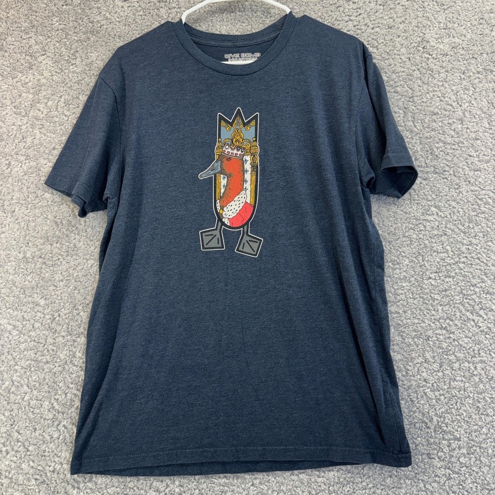 Dive Bomb Industries Shirt Mens Large Blue Duck King Graphic Hunting Tee
